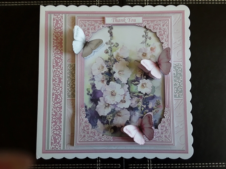 HOLLYHOCKS & BUTTERFLIES All Occasions Quick Card & Insert Mini Kit by Leanna Hudson