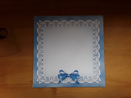 3D Shaped No-Hole Fold Back Pretty Floral Card with Pyramage Mini Kit  -  Butterfly Blues by Leanna Hudson