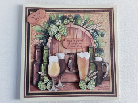 BEER BARREL 7.5 Birthday Fathers Day Retirement Decoupage & Insert Mini Kit by Leanna Hudson