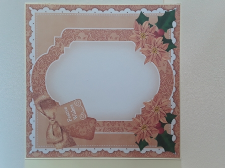 Cheeky Birds Festive Wishes 8x8inch Fancy Insert Panel by Leanna Hudson
