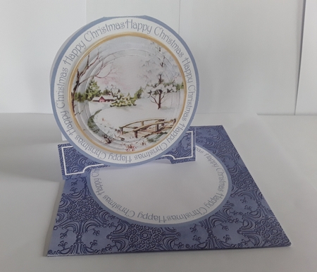 Blue Snowscene 3D Circle Card with Toppers & Envelope Mini Kit by Leanna Hudson
