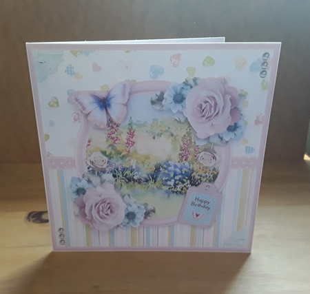 Butterfly garden scene card mini kit & decoupage by Leanna Hudson