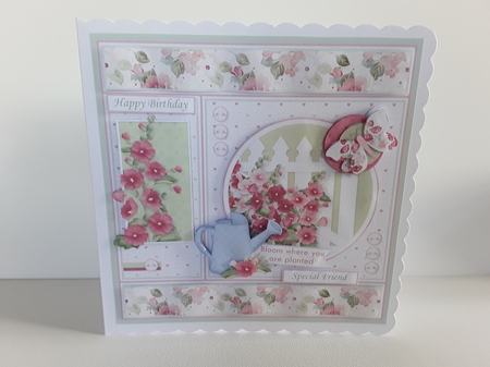 HOLLYHOCKS 7.5 Decoupage & Insert Various Occasions by Leanna Hudson