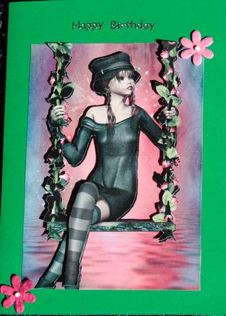 In the Swing A4 Card Front by Lee Burrows