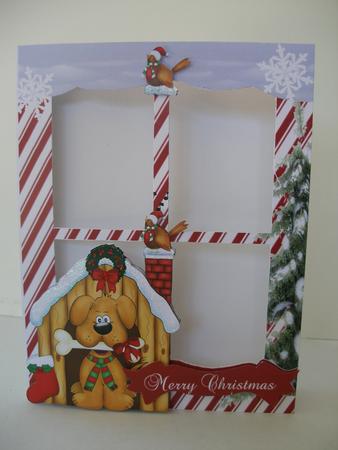 Candy Stripe Window with Doghouse by Leesa Barry-Cotter