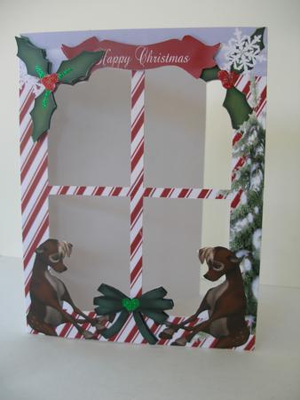 Candy Stripe Window with Reindeer by Leesa Barry-Cotter