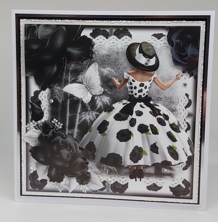 The Black Rose Dress Card Front Kit by Lesley Duffy