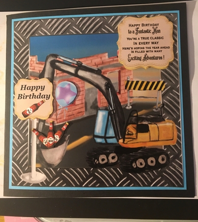 Birthday under construction card front by Lesley Earing