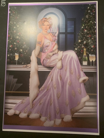 Art Deco Lady Christmas Lola A4 Lilac by Lesley Earing