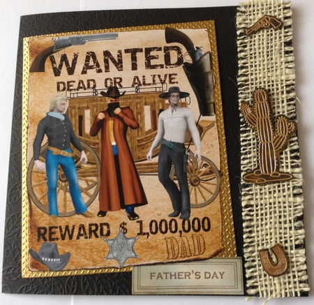 Wild West Wanted Poster Quick Card Toppers by Lesley Earing