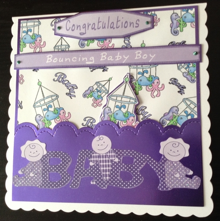 Baby Mobile Backing Paper Background in White by Lesley Earing