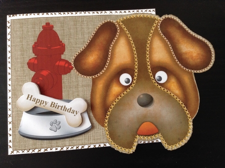 Puppy Over Edge Topper with Decoupage by Lesley Earing