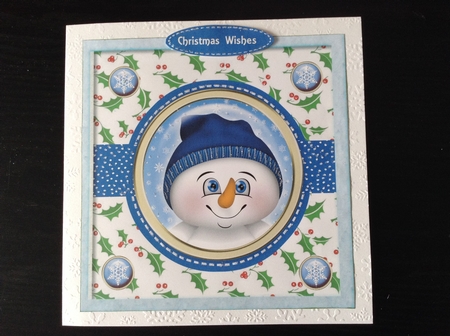 Snowman in Stitched Frame 2 by Lesley Earing