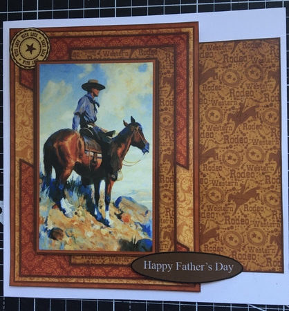 Western cowboy horse rider fathers day mens birthday cards for men quick card by Lesley Earing