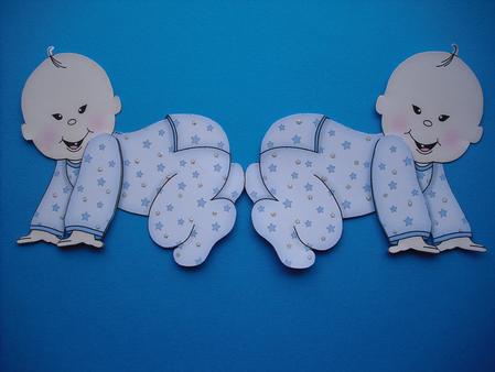 New Baby Boy or Boys 1st Birthday Shaped Card by Lesley Earing