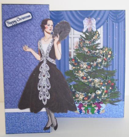 Elegant Lady Christmas Card by Lesley Earing