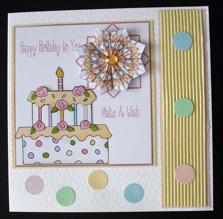 Happy Birthday Cake + Card Front + Tiles by Lesley Earing