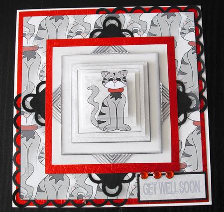 Get Well Soon Cat Background by Lesley Earing