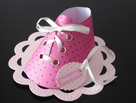 Pretty Pink 3D Keepsake Baby Shoe by Lesley Earing