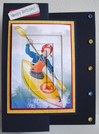 Canoe/kayak Dude Inverted Pyramid. by Lesley Earing