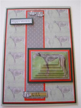Greyhound Standing Pyramid with Background by Lesley Earing