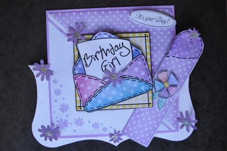 Birthday Letter Quick Card with 3D Decoupage by Lesley Earing