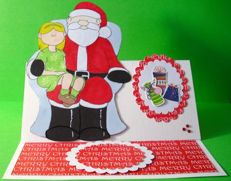 Santa and Girl Doodles Digi Stamp by Lesley Earing