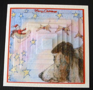 Sleigh Flight on Christmas Eve Square Pyramid & Gift Tag by Lesley Earing