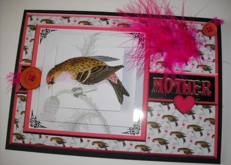 Pink Bird on a Flower Qs by Lesley Earing