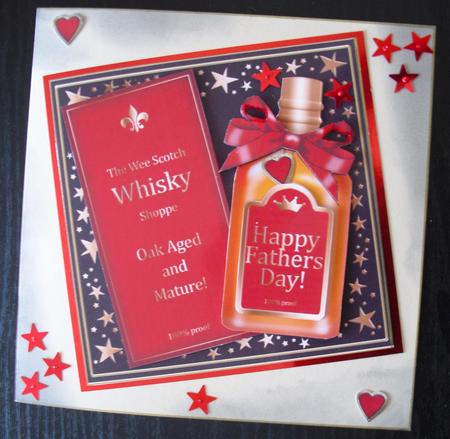 Fathers Day Whisky Quick Card with 3D Decoupage by Lesley Earing