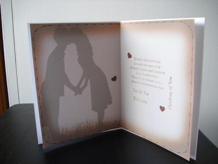 Kissing Couple Card Insert by Lesley Earing