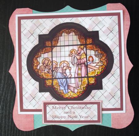 Christmas Stain Glass Window Topper by Lesley Earing