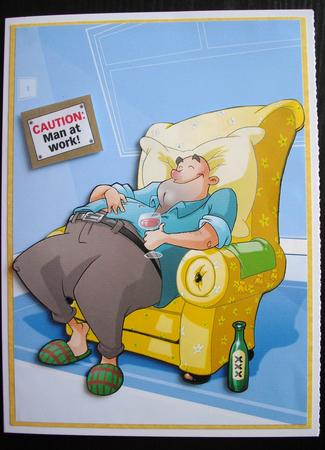 Lazy Dad Dude A4. by Lesley Earing