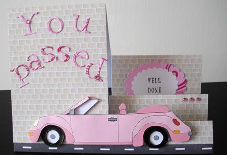 3D Decoupage Pink Car by Lesley Earing