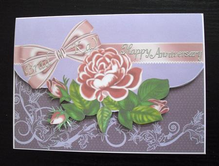 Scalloped Edge Antique Rose Any Occasion Card by Lesley Earing
