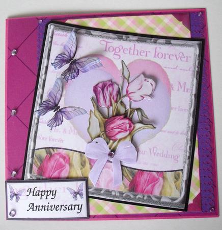 Tulip Anniversary or Wedding with Decoupage by Lesley Earing