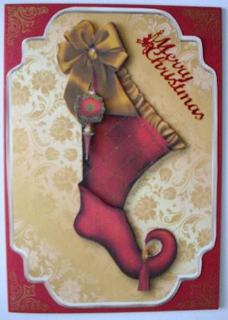 Fabulous Red & Gold Feminine Vintage Stocking by Lesley Earing