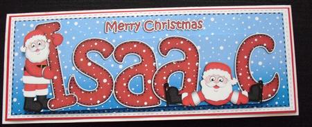 Merry Christmas Isaac Santa Large Dl & 3D Decoupage by Lesley Earing