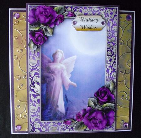 Weeping Angel and Purple Roses by Lesley Earing