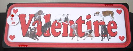 Staffie Valentine Name Sign by Lesley Earing