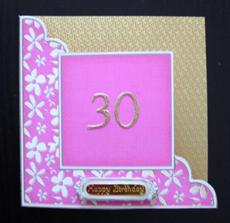 Gold Floral Cut and Fold Corner Card Plain Card Base by Lesley Earing