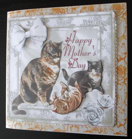 Cute Cat & Kittens for Mothers Day 8x8 by Lesley Earing