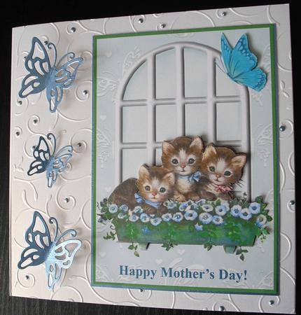 Happy Mother's Day - Little Kittens Topper & Decoupage by Lesley Earing
