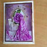 Cerise Gown with Rose, and Sparkle Shoes by Lesley Earing