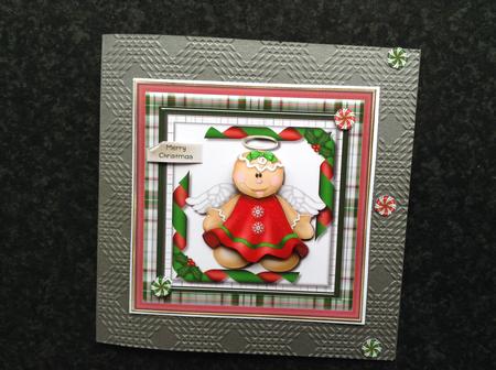 Christmas Gingerbread Angel Card Topper 1 by Lesley Earing