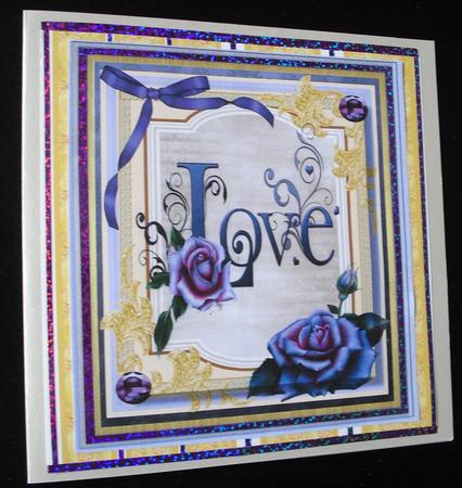 Lovely Deep Lilac Roses and Love  by Lesley Earing