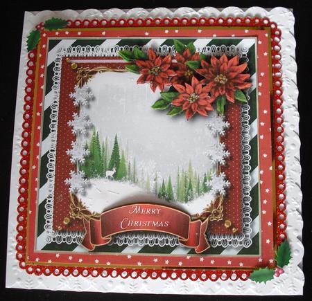 Christmas Poinsettia Card Topper by Lesley Earing