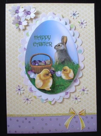 Easter Egg Shaped Card and Decoupage by Lesley Earing