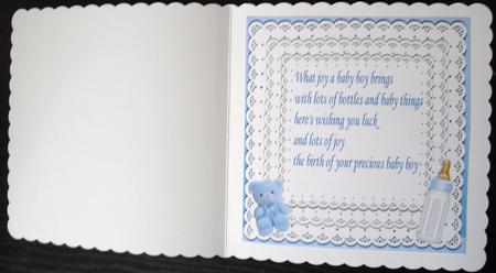 Sweet Baby Boy Insert with Lace and Verse 8x8 by Lesley Earing