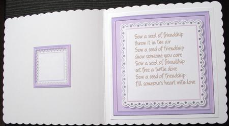 Incert ,deep Lilac with Verse, 8x8 by Lesley Earing